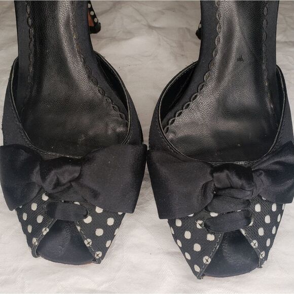 Vintage Bebe polka dot stiletto heels - Picture 7 of 10